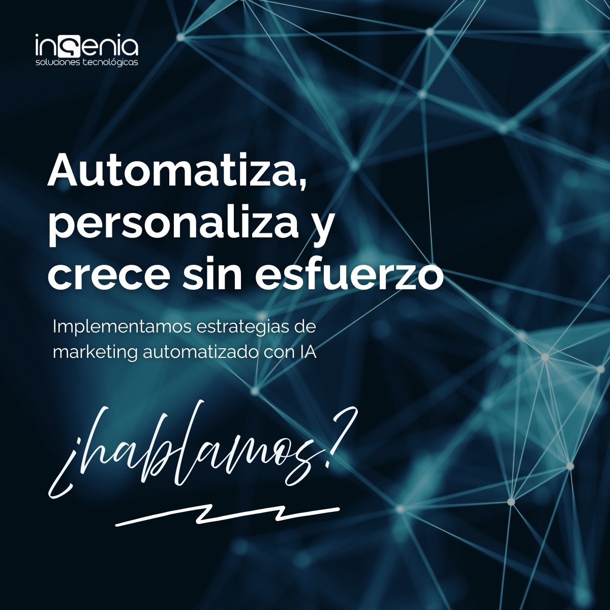 ingeniast's tweet photo. 🤖 Te ayudamos a implementar estrategias de #marketingautomatizado con #IA, para que cada cliente reciba el mensaje adecuado: 🧠 Segmentación avanzada 📬 Emails personalizados 📈 Aumento de conversión y fidelización 👉 https://t.co/2ZH1ENVOKW
#Ingenia #MarketingIA #ConsultorIA https://t.co/eXYV00tX96