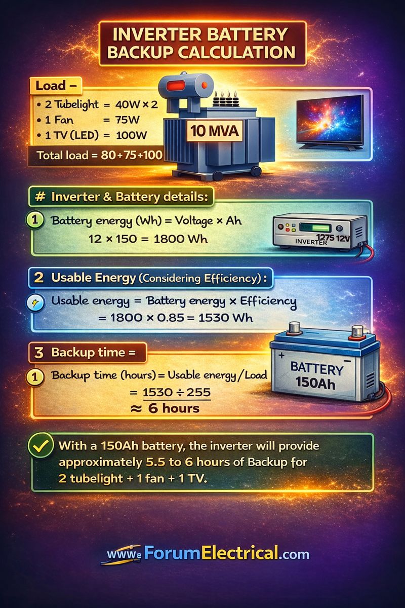 ForumEIectrical's tweet image. INVERTER BATTERY BACKUP CALCULATION
ForumElectrical.com
#inverter #invertertechnology #inverterbatteries #backuppower