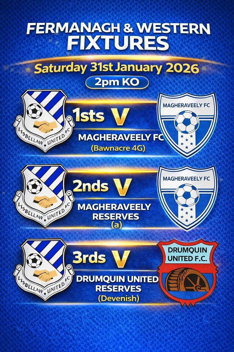 LisbellawUnited's tweet photo. ⚽️ Senior Action ⚽️ 
Good luck to all 3 teams this week before the Irish Junior Cup break next weekend! 
Show your support as always - it’s much appreciated 👏🤞 https://t.co/x1QsEObkn3
