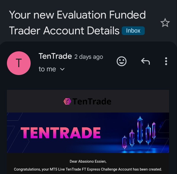 Grateful to <a href="/Tentradeafrica/">TenTrade Africa</a> for the funded account account
Appreciate the opportunity and trust. Big thanks to <a href="/GeoffreyNwankpa/">Geoffrey Nwankpa</a> I'm grateful sir🙏