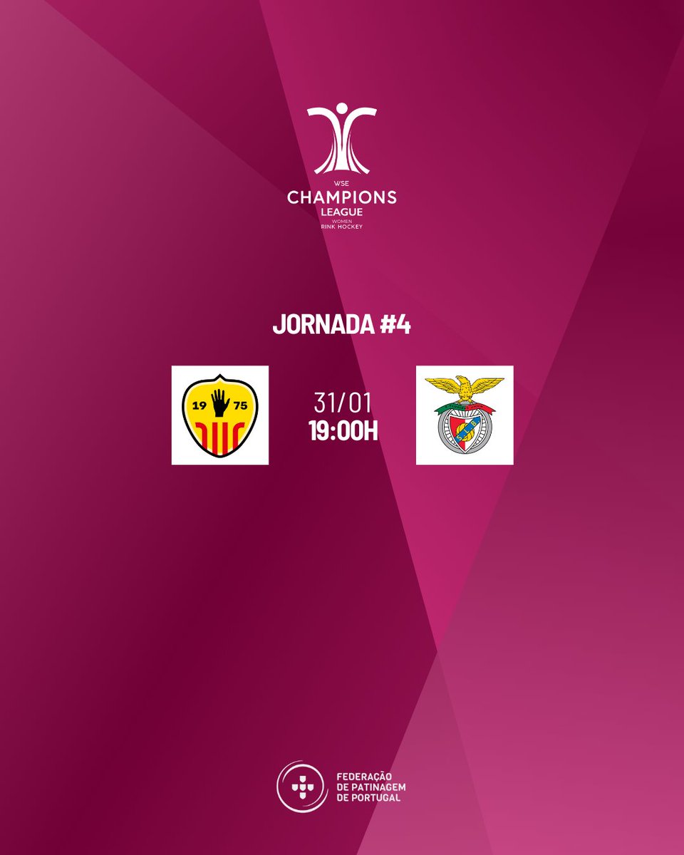 OficialFPP's tweet photo. 4ª jornada da #WSECLWomen 🔜
📅 Agenda
📺 Em direto na WSE TV. Link na bio.

#CasaDaPatinagem #PortugalSobreRodas #HóqueiEmPatins #WSECLW #WSERinkHockey https://t.co/W1Gte4SKqC
