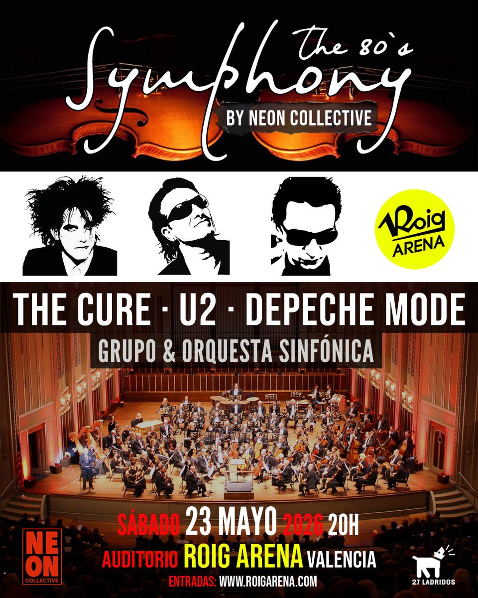 La banda Neon Collective traerá su show ‘The 80’s Symphony’ al Auditorio el próximo 23 de mayo 🎻✨

🎟️ Entradas ya a la venta en nuestra web y app oficial 

#U2 #TheCure #DespecheMode