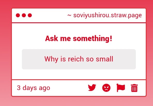 while everyone tends to draw Reich smaller, so i have to as well,but I truly value his character and the height gap between him and Soviet.