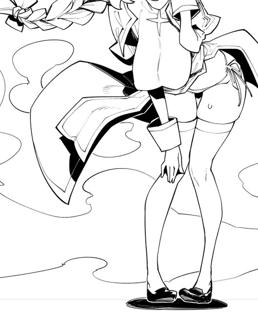 久しぶりのモノクロ! ああ〜モノクロ線画描くの楽しぃ〜