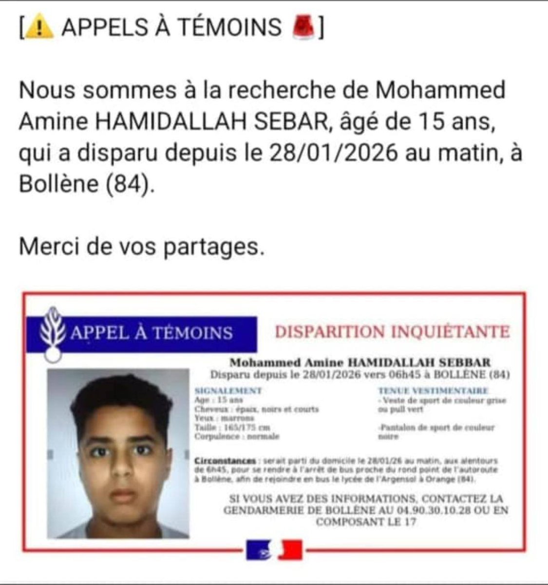 ‼️Appels à Témoins ‼️