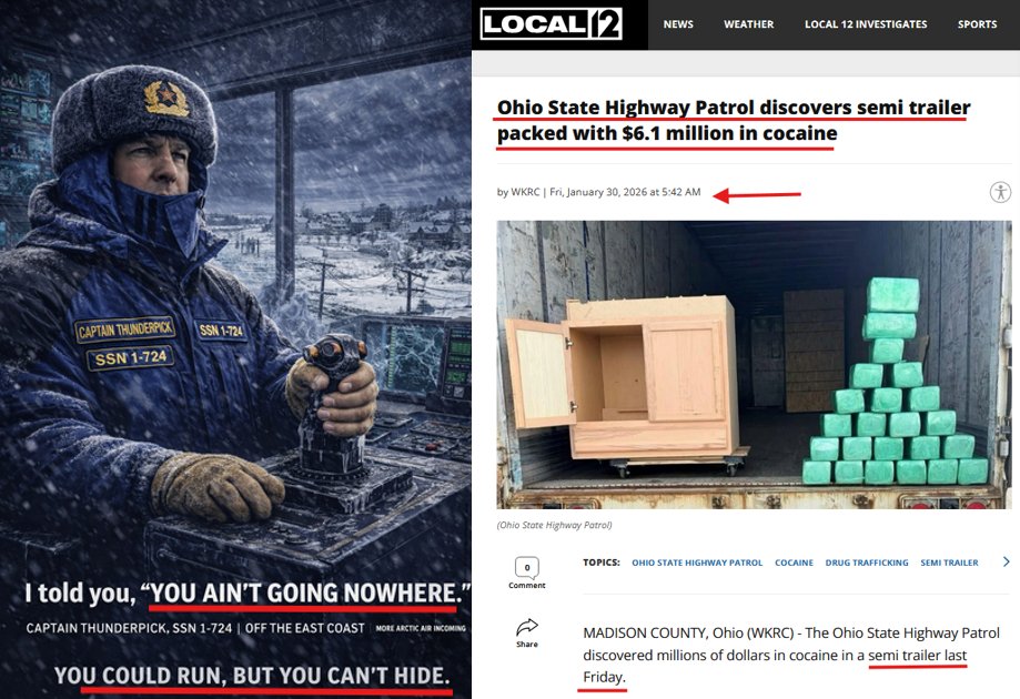 TheDebriefing17's tweet image. 🤔Ohio State Police Seize 6.1Mil worth of Cocaine during last Friday's Storm... All we need now is a truck full of Vodka... #Justsayin... @Homeranger17