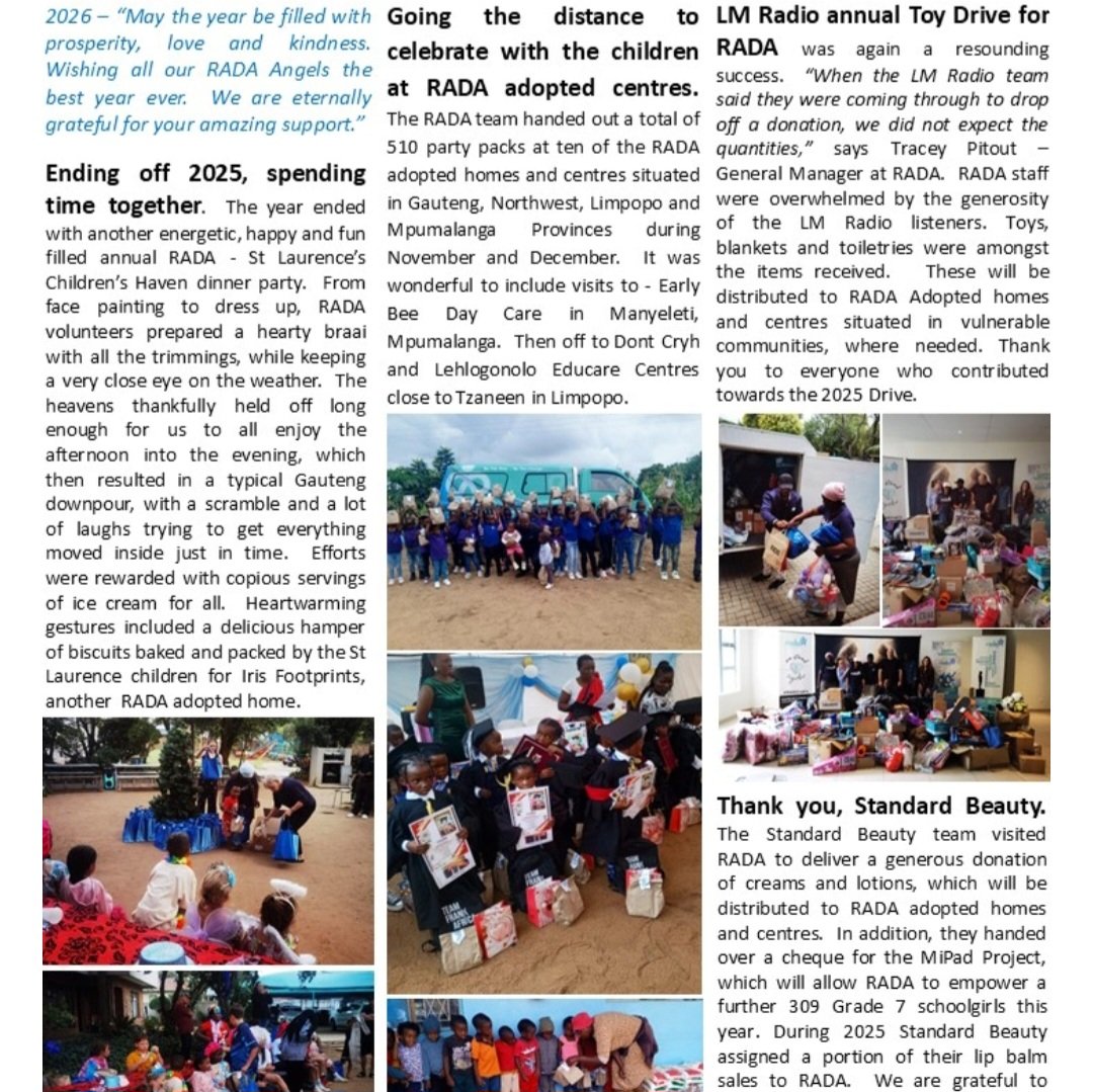 January News💙
rada.co.za/rada-newslette…

#newsletter #fooddistribution #ToysDistribution #donations #BeTheChange