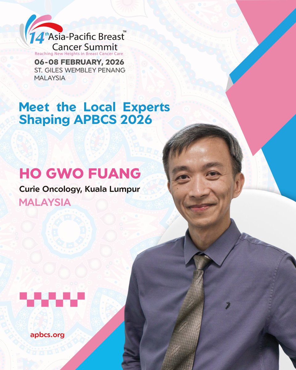 APBCSUMMIT's tweet photo. Welcoming Dr Ho Gwo Fuang to #APBCS2026!

Clinical Oncologist at Curie Oncology KL, with strong expertise in breast and GI cancers and a long-standing role in oncology training and research.

Register: https://t.co/GNtqt3fmRT

#APBCS2026 #LocalExperts #ClinicalOncology #Malaysia https://t.co/mRgsyGpIMM