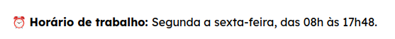 muito especifico esse horario