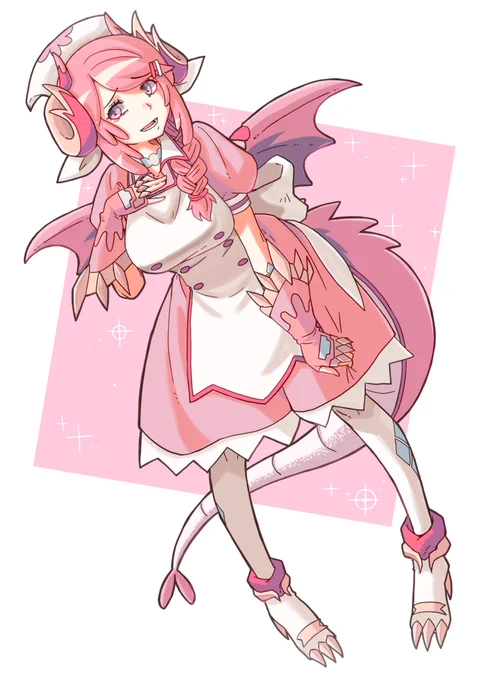 再掲ドラゴンメイドシリーズ ナサリーさんのおっとり美人系で面倒見がよさそうな感じ良いですよね、良い やはり看護師スタイルなら前屈みですよね、どことは言わない場所が強調されますしおすし #OCGファンアート