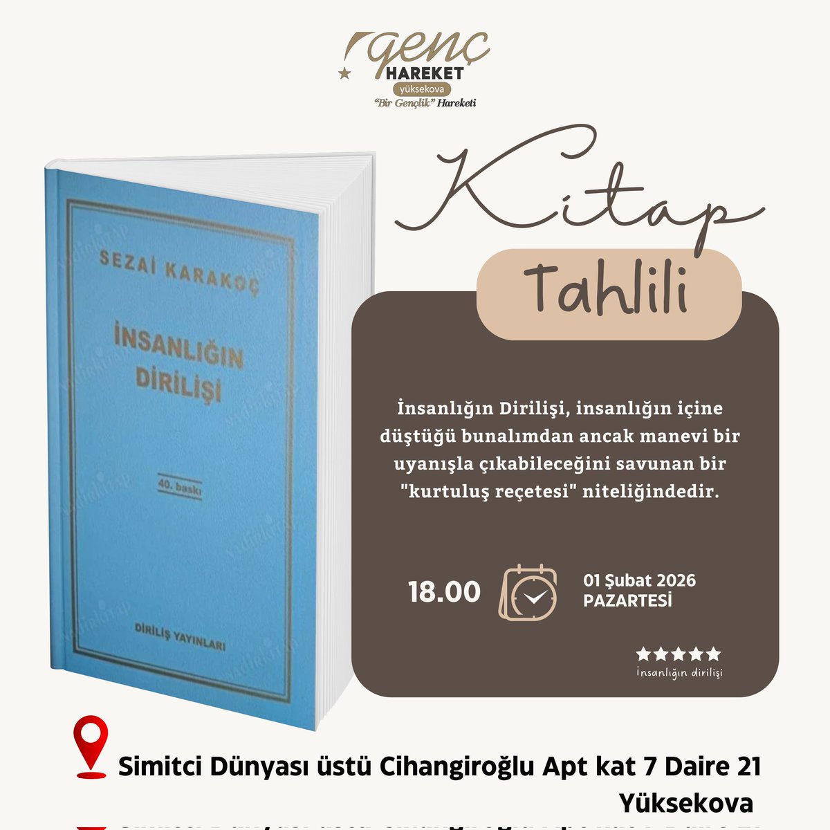 Kitap Tahlili📖

İnsanlığın Dirilişi, insanlığın içine düştüğü bunalımdan ancak manevi bir uyanışla çıkabileceğini savunan bir "kurtuluş reçetesi" niteliğindedir.
.
#insanvekitap #kitaptahlili #GençHareket