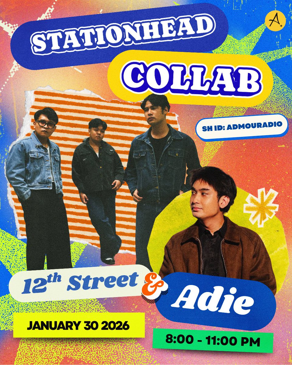 260130 [SH COLLABORATION]

Hey Admoure! 💛

Tune in tonight for the 12th Street × Adie SH collab, happening live on our Stationhead channel, admouradio 🎶

🔗 stationhead.com/admouradio

🕗 See you at 8 PM!

#Adie | @adadieee
#12thStreet