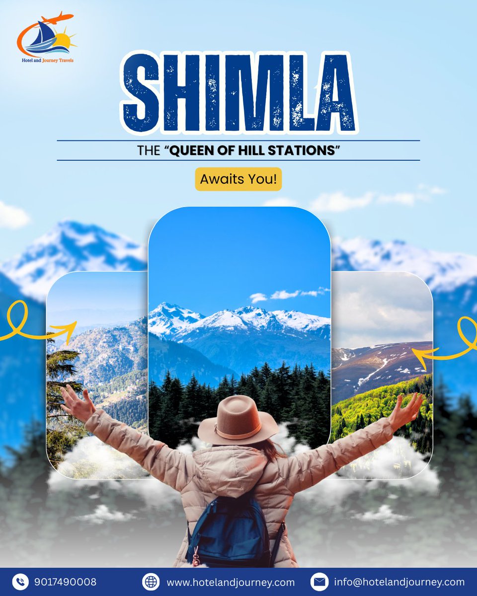 hotel_journey's tweet photo. Shimla is calling—are you ready to answer? 
From Mall Road vibes to royal history, experience the best of the Queen of Hills.

call: +91[9017490008] or visit: [https://t.co/oltGJN4WPh]

#shimladiaries #queenofhills #shimlatrip #hillstationvibes #travelindia #HotelandJourney https://t.co/94qsdIYfrK