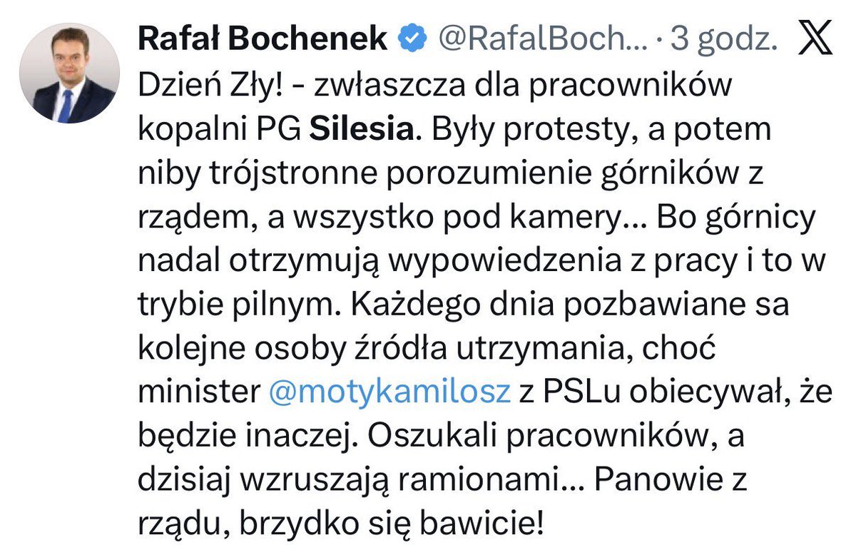 Politycy PiS próbują przerzucić odpowiedzialność za zwolnienia w prywatnej kopalni PG Silesia na Ministra Energii, mimo że właścicielem przedsiębiorstwa jest były starosta związany z PiS. Trudno nie odnieść wrażenia, że mamy do czynienia z celowo zorganizowaną akcją polityczną.