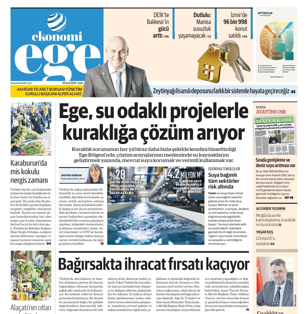AkhisarTB's tweet photo. Basında biz. " Ege, su odaklı projelerle kuraklığa çözüm arıyor."

#zeytindeninceAkhisar #zeytinyağımAkhisardan #Akhisarticaretborsasi https://t.co/rT58vHLPcC