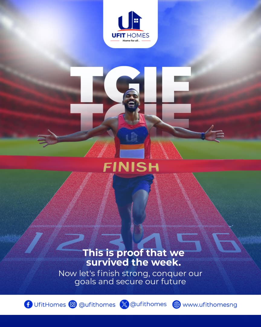 ufithomesLtd's tweet photo. Survival is not the only goal, itโs also about arrival.
If you can survive the week, you can revive your dream of becoming a property owner.
TGIF from all of us at UfitHomes.
#tgif #RealEstateIbadan #smartinvestors #BuyLand #nigerianindiaspora #HomeGoals2026 #mercyestate #urbanprimeestate #HomeForAll #ufithomes