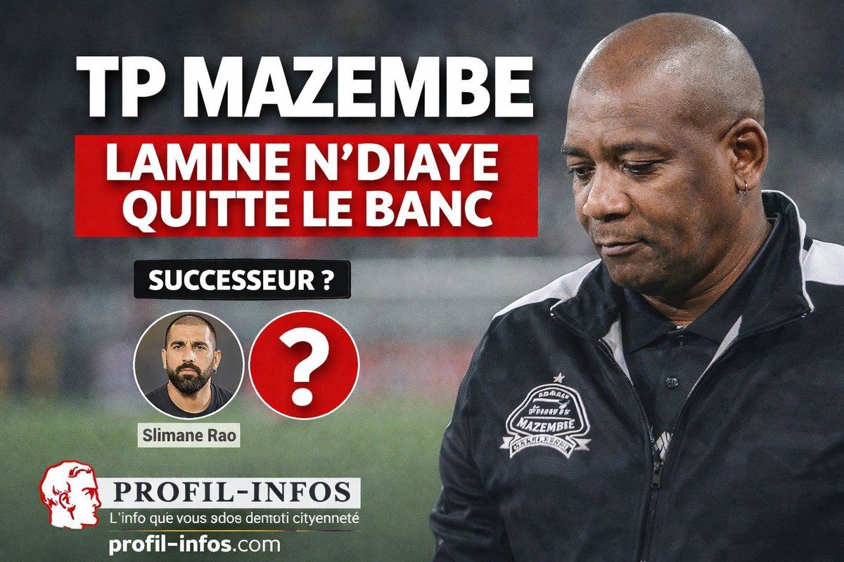 🚨 Officiel | TP Mazembe
Lamine Ndiaye quitte son poste d’entraîneur principal.
Annonce faite jeudi après la victoire (2-1) face à Sanga Balende.

➡️ Leader du groupe A (42 pts), mais bilan sportif vivement critiqué.
➡️ Slimane Rao pressenti, sans confirmation officielle.
🔎