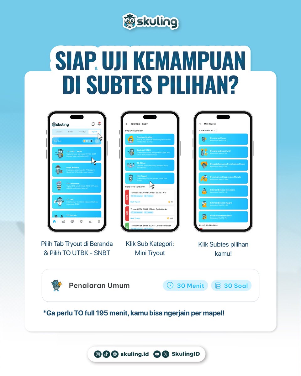 Skuling | Latsol & TO SNBT, TKA, Kedinasan tweet media