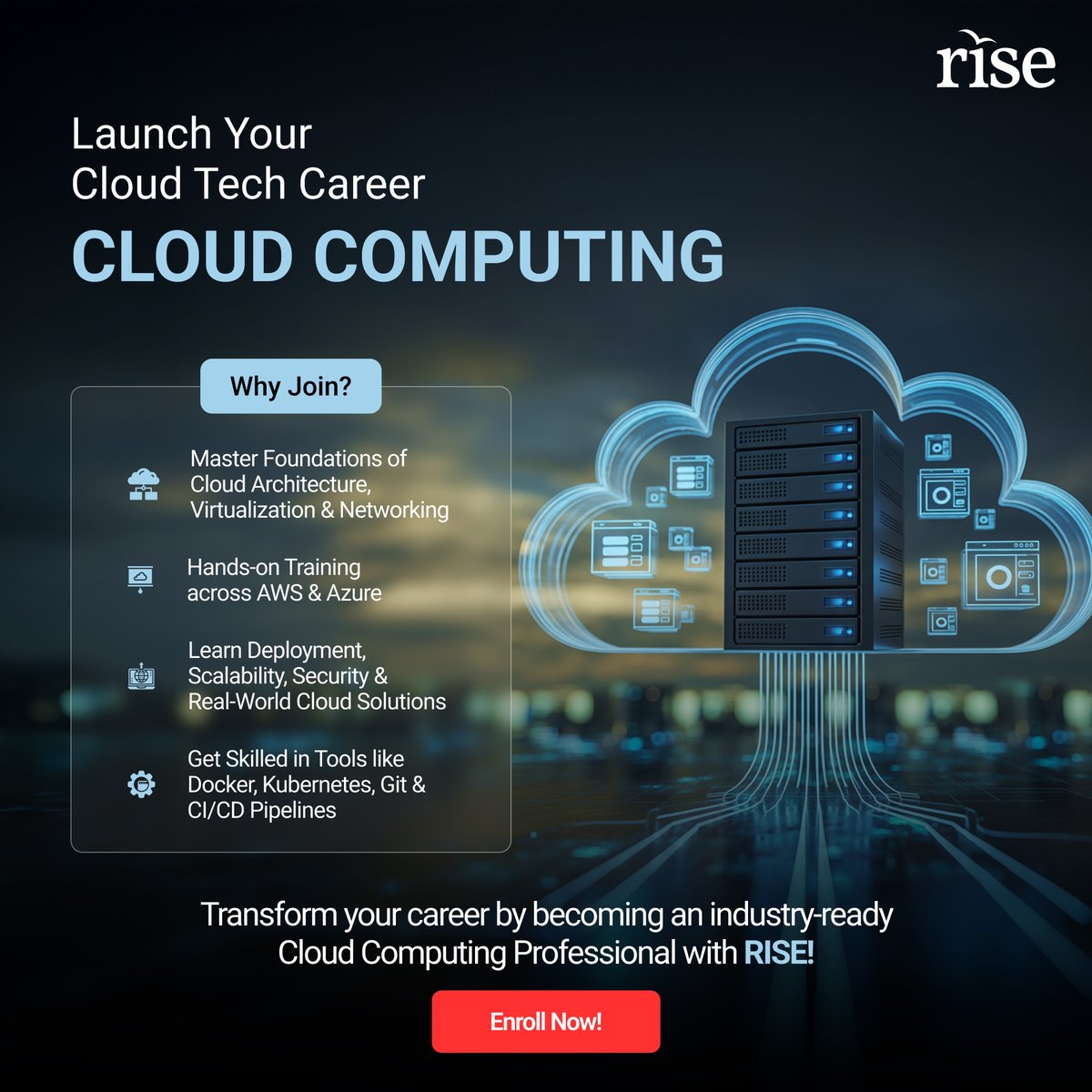 Become an Industry‑Ready Cloud Computing Professional. 
Learn more!
learnatrise.in/courses/cloud-…

#CloudComputing #CloudCareers #Rise