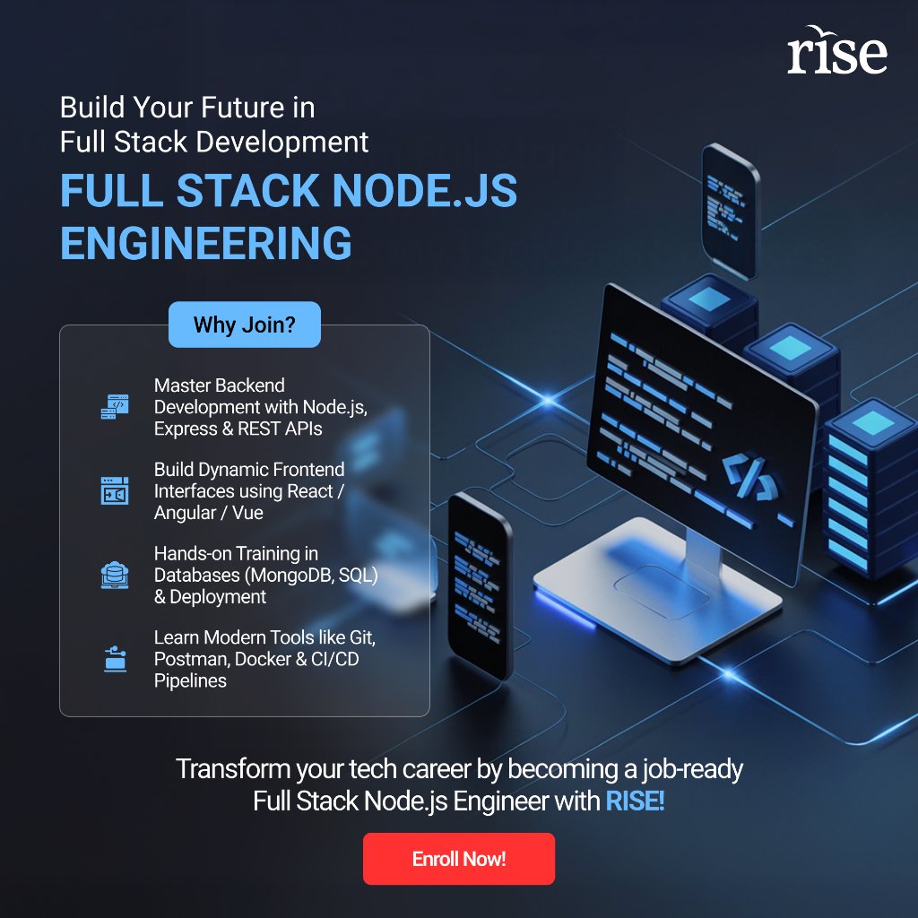 Become a Job‑Ready Full Stack Node.js Engineer. 
Learn more!
learnatrise.in/courses/full-s…

#FullStackDevelopment   #NodejsEngineer #RiseYourCareer