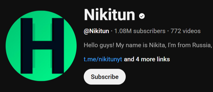 JoshLevelsUp's tweet photo. @TeamYouTube, there is a Russian YouTube channel that has copied one of my videos almost exactly, from the thumbnail to the video order and the footage, to the memes/edits I made. The channel is called "Nikitun" and has over 1 million subscribers. This does not follow YT policy. https://t.co/3m5VwKdpQI