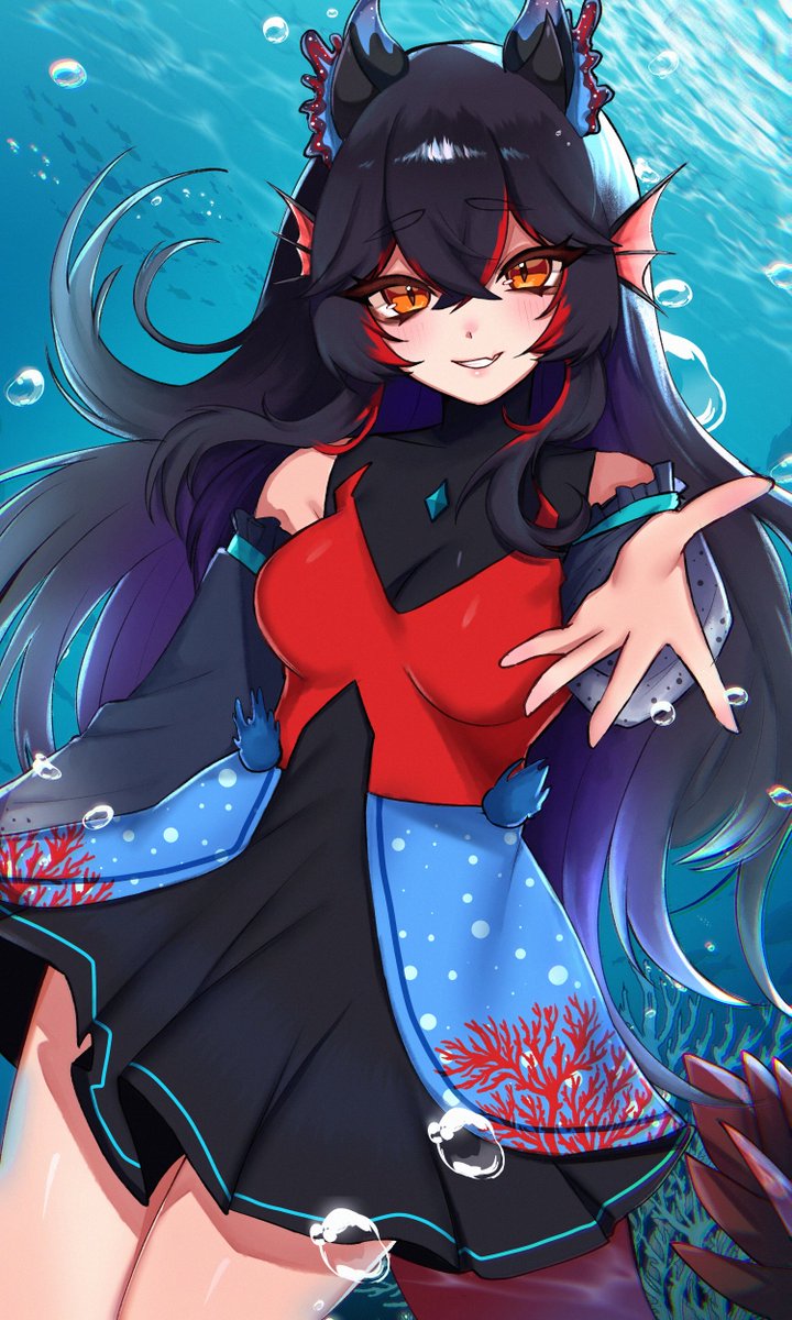 💙Skeb-like illustration for <a href="/woliselene/">Woli Selene | Sea dragon 🌊🐲 | Chaotic vtuberFR</a> 🐉

(im so proud of this one omg)

#VGenComm