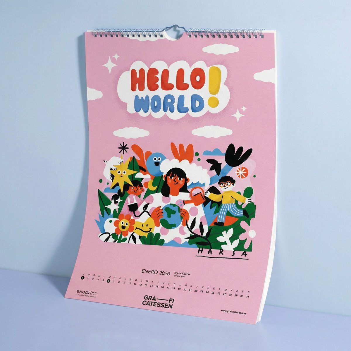 CALENDARIO ILUSTRADO
Enero se termina y no me quería despedir de él sin antes mostraros esta colaboración que he hecho para los amigos de <a href="/graficatessen/">Graficatessen</a>.es