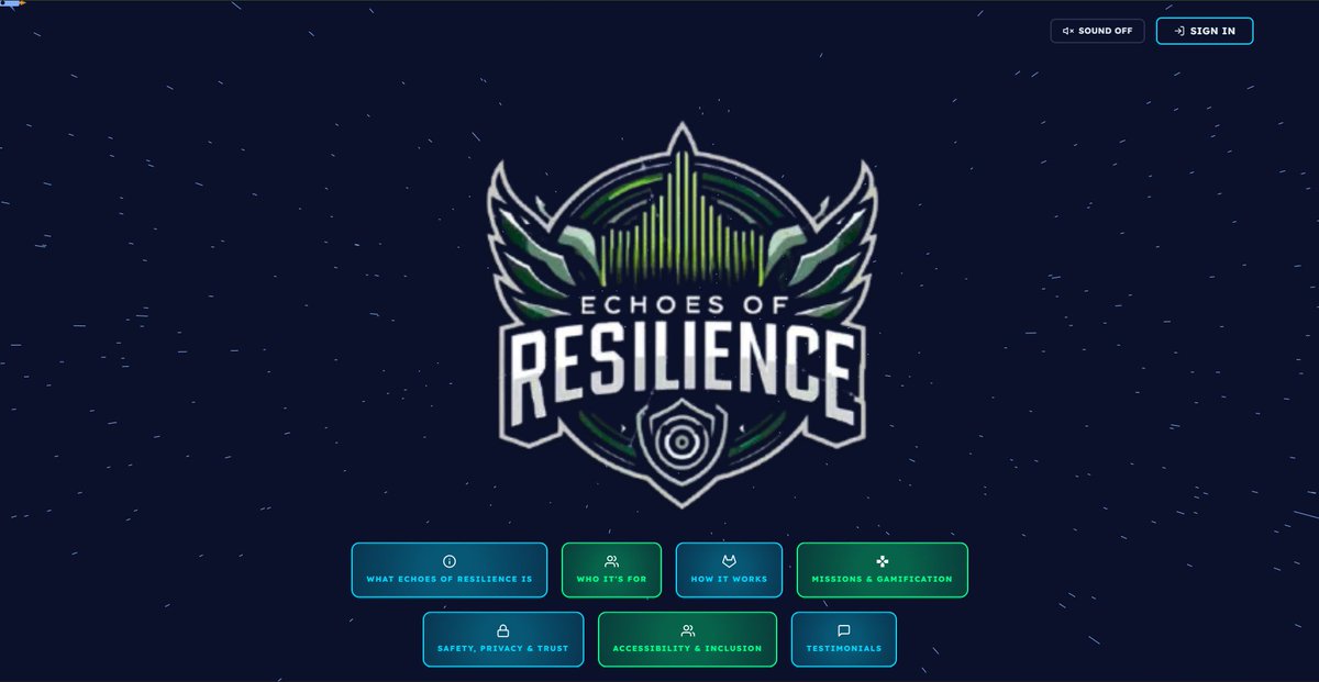 Emmanueldwebguy's tweet photo. Wrapped up and deployed Echoes of Resilience™, a gamified social-emotional learning (SEL) platform designed for youth, and I’m grateful to receive a 5-star review.

My LinkedIn Post on my experience building the platform.
https://t.co/ACzkMLA1Q3

My Git: https://t.co/gUverT0mMX https://t.co/v110ylLKx6
