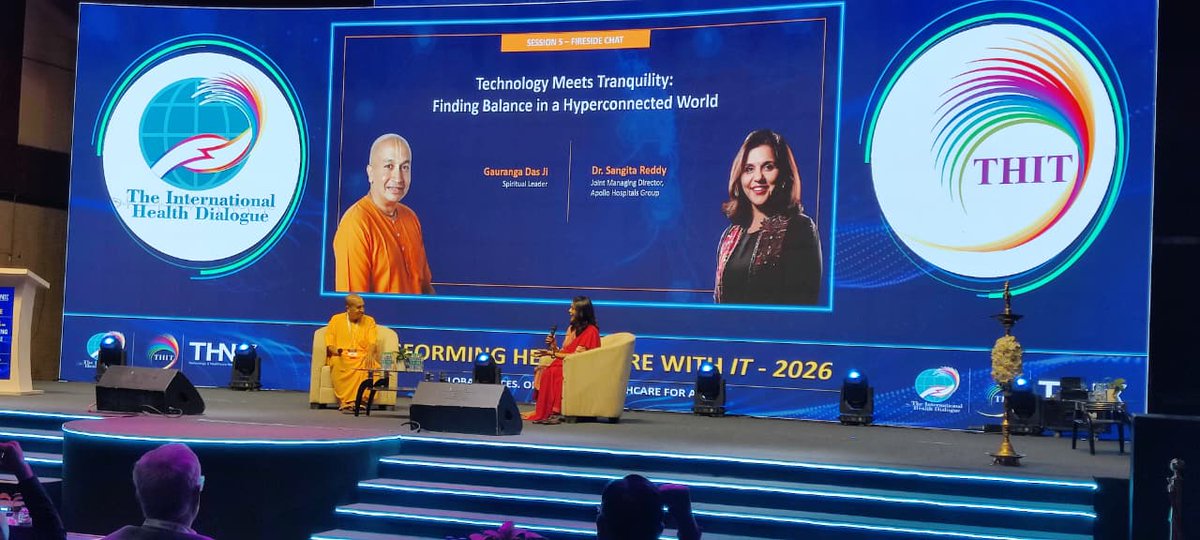 InfocusRxToday's tweet photo. Fireside Chat Session at THIT 2026:

When Technology Meets tranquillity: Finding Balance in a Hyperconnected World.
#THIT2026 #InfocusRxToday #firesidechat #HealthTechConference #healthcaretechnology https://t.co/7avNo0rNWS