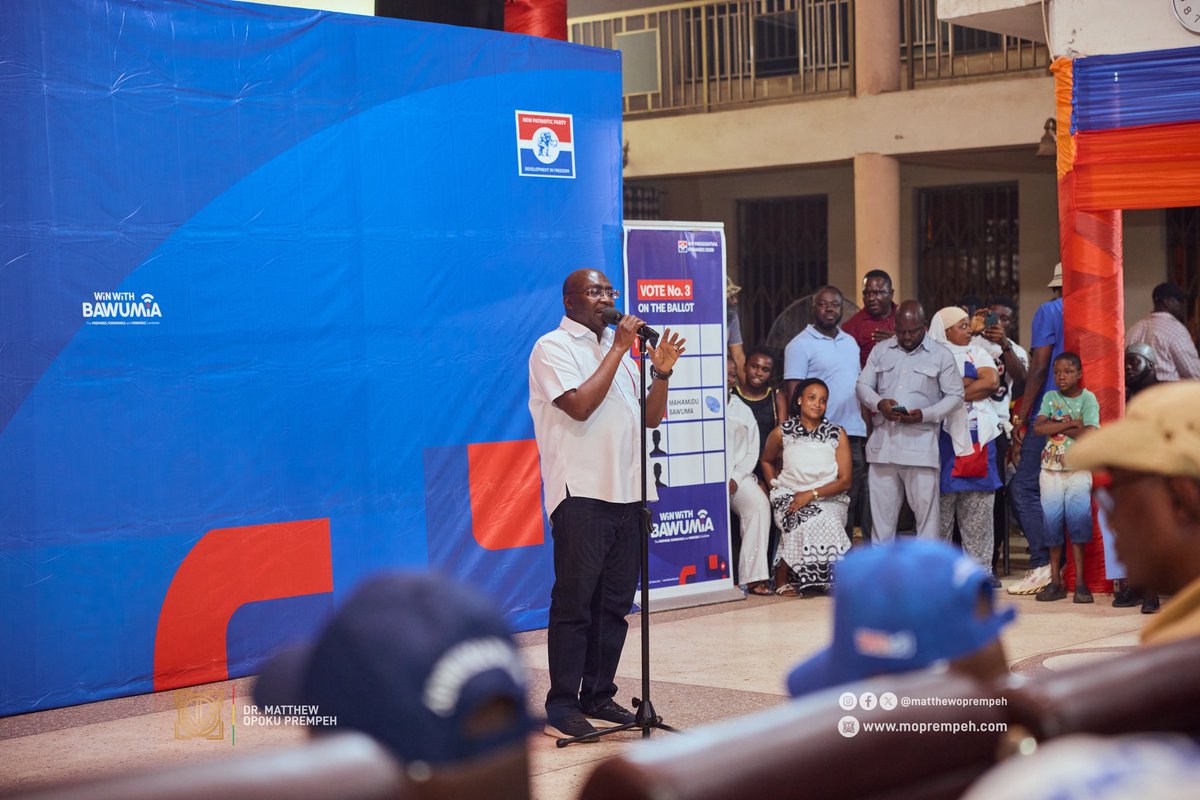 MatthewOPrempeh's tweet photo. On the final leg of Dr. Mahamudu Bawumia’s campaign in the Ashanti Region, I accompanied him as we engaged delegates and party faithful in Obuasi East and West, Offinso North and South, Oforikrom, Ahafo Ano South East, Ahafo Ano North, Akrofuom, Asante Akim Central, Juaben, Ejisu, Sekyere Afram Plains, and Efiduase, before concluding the regional tour at Manhyia North.

Across these engagements, we consistently shared a message of hope, renewal, and party unity. A message anchored in rebuilding and repositioning our party for victory in 2028, with the New Patriotic Party firmly united behind Dr. Mahamudu Bawumia, who I am confident will emerge as our flagbearer after tomorrow’s election.

#WinWithBawumia #AshantiRegion #NPP #PartyUnity #LeadershipInService #WithOurOwnHands #RebuildingTheParty #HopeForGhana #RoadTo2028