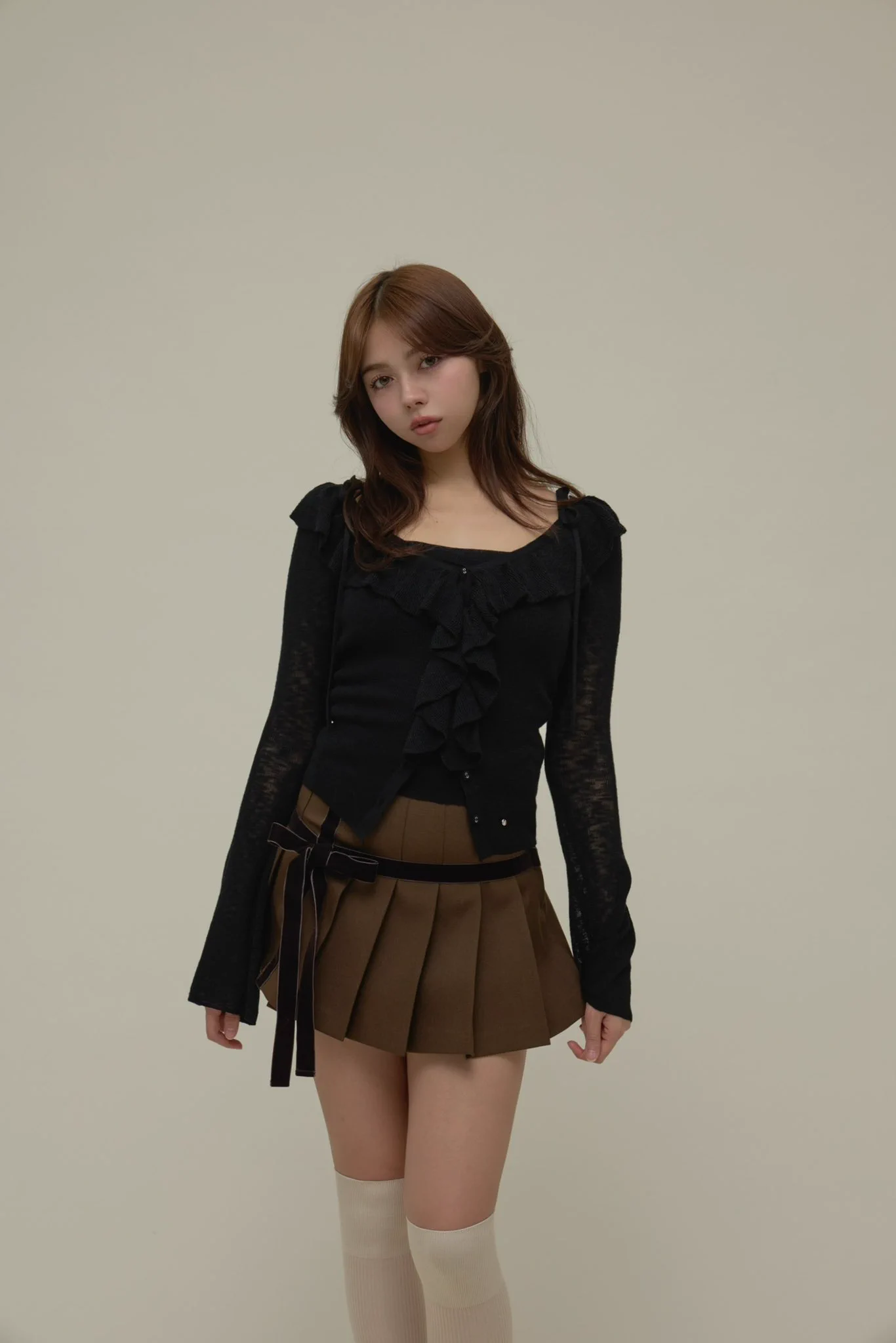 andmary pe X: „Fiona ruffle tops color pink/black ¥12,100-tax in