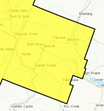 511Alberta's tweet image. Update: ECCC Freezing Rain Warning in NW Alberta has been expanded. For full details, visit weather.gc.ca/?layers=alert&amp;amp;… (4:46am) #ABStorm #ABRoads #ABwx
