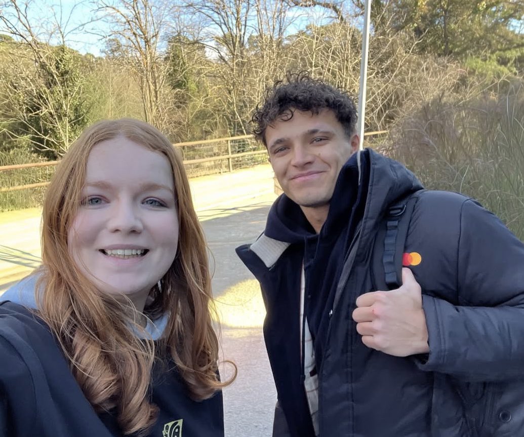 ln4norris's tweet image. lando with a fan in barcelona, he looks so cute 🤏🏻