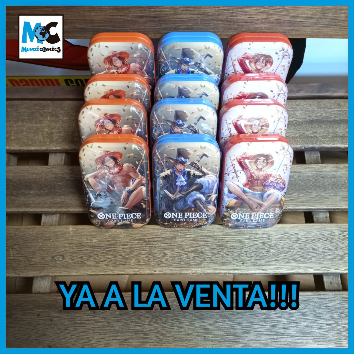 TS02 ha llegado a Mundicomics!! Tenemos estas preciosas latas de los tres hermanos ya disponibles!!!

#ts02 #onepiece #torrejondeardoz #tcg #piratas #luffy #ace #sabo