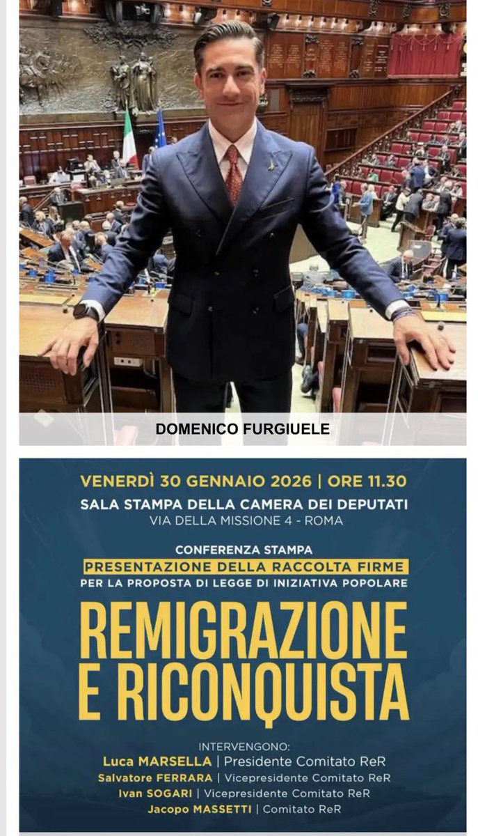 Il leghista #Furgiuele aveva dichiarato che nemmeno il collega di partito e presidente Fontana,gli avrebbe impedito di ospitare Casapound e Forza Nuova alla Camera per la conferenza sulla #remigrazione.Ci sono riusciti i deputati di #M5S,#PD e #AVS💪🏻👏🏻👏🏻#viaifascistidalparlamento