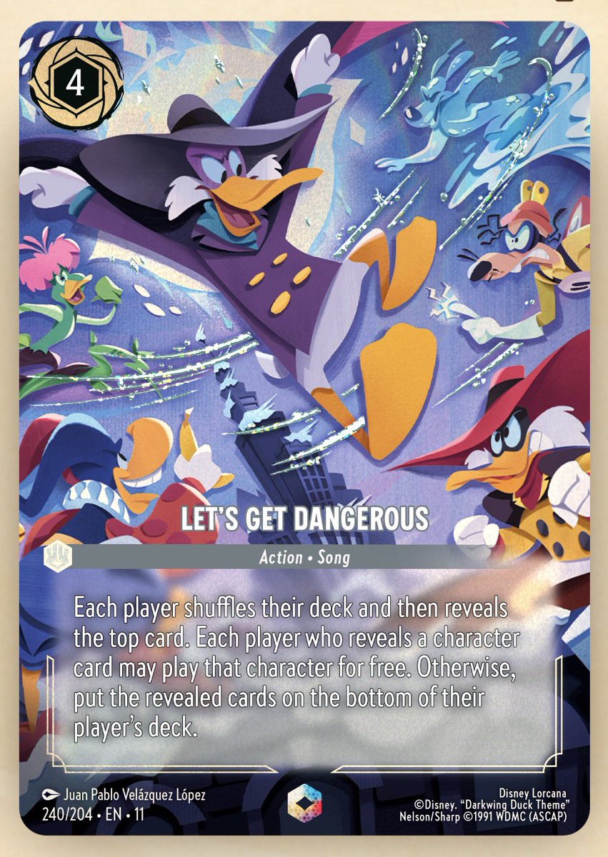 Let's Get Dangerous Enchanted Card from Disney Lorcana Winterspell