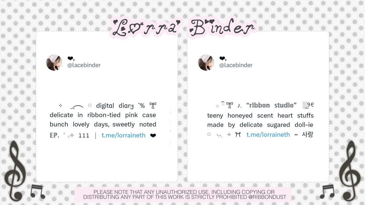 ribbondust's tweet image. ⠀
░͟𝄞 ֵ𓂂⠀⏐ ...  #zonauang ⠀♡
꒰⠀reposts⠀are⠀cherished!⠀꒱

⠀⠀𝚍𝚎𝚊𝚛, 𝚊𝚗𝚐𝚎𝚕𝚜! ᣞ🪽ʾ⠀𓂂⠀♪
⠀⠀20  profile  set up  wordings  available
⠀⠀for  purchase  thru  dm  @  ribbondust
⠀⠀kindly  mention  after  dm,  ’mkay?  𖣁

♬♥︎  check details in ALT.
⠀