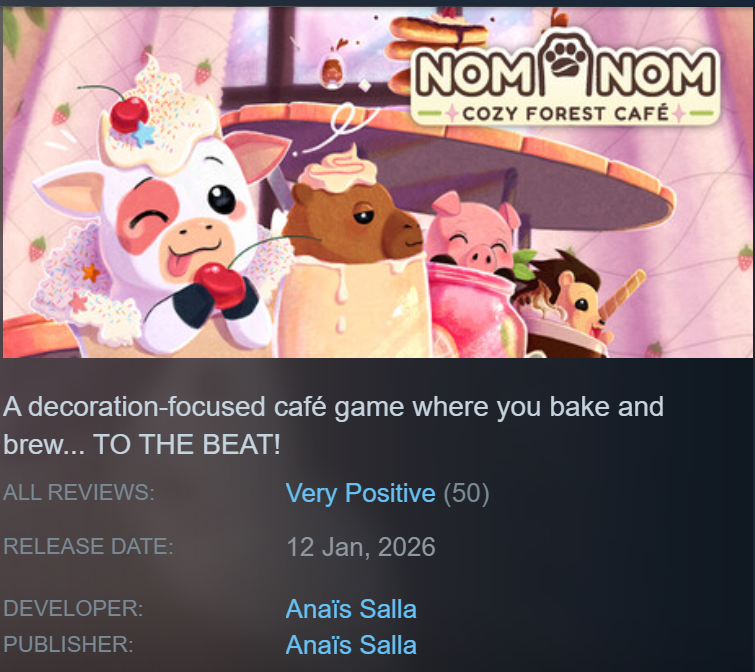Anaïs ᐢ. .ᐢ 📢🌟 OUT NOW Nom Nom: Cozy Forest Café tweet media
