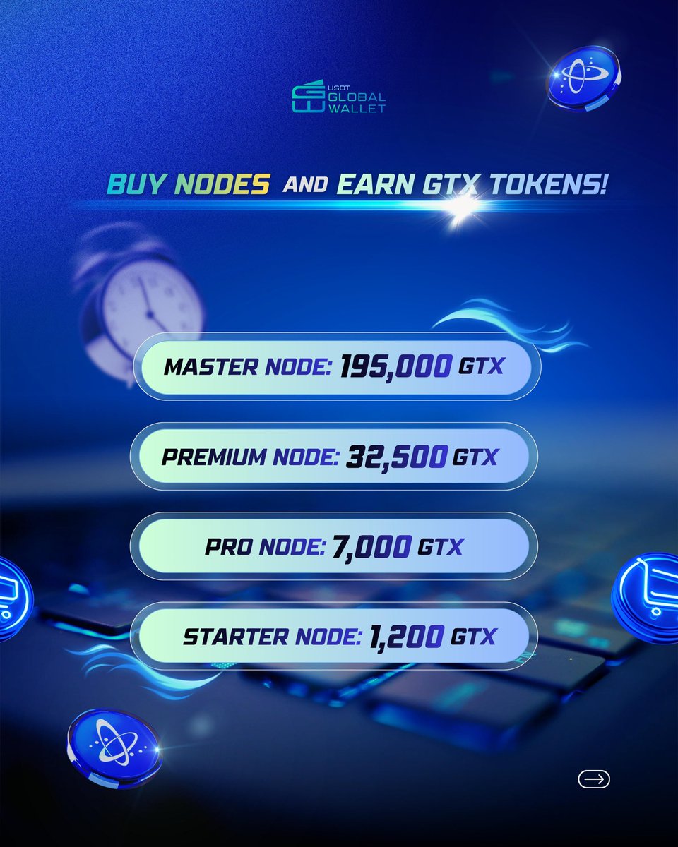 USDTGWallet's tweet photo. 🚀 G-WALLET SPECIAL OFFER

Earn GTX by acquiring ecosystem nodes 

🔹 Nodes:
• Master: 195,000 GTX
• Premium: 32,500 GTX
• Pro: 7,000 GTX
• Starter: 1,200 GTX

📅 15-day promo starting Jan 31
🔥All tokens used will be burned before exchange listing

MicroGTX launching soon on Xtrends

🔗 https://t.co/JmtBQ8SHmD
#GWallet #GTX #MicroGTX #Web3 #TokenBurn
