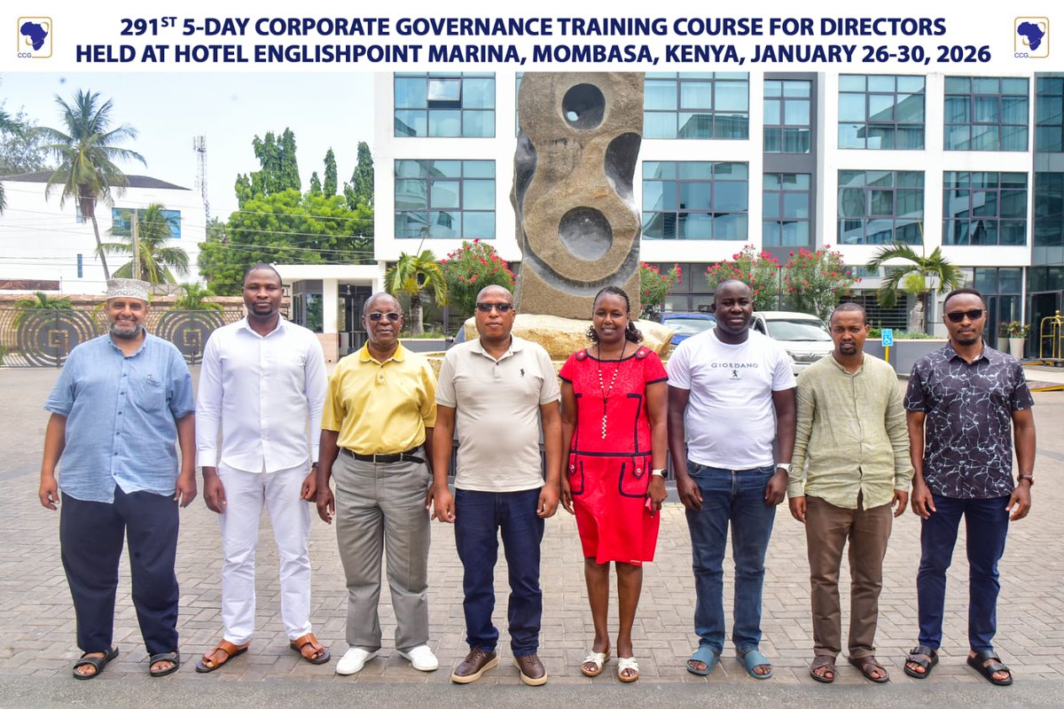 CCG_KENYA's tweet photo. Congratulations to all participants of the 5-Day  Centre for Corporate Governance Training held from 26–30 Jan 2026.

Your commitment to ethical leadership is inspiring.

Explore more on our website: https://t.co/OfoJNHZJIn

#Leadership 
#corporategovernance https://t.co/y5sqaRc27u