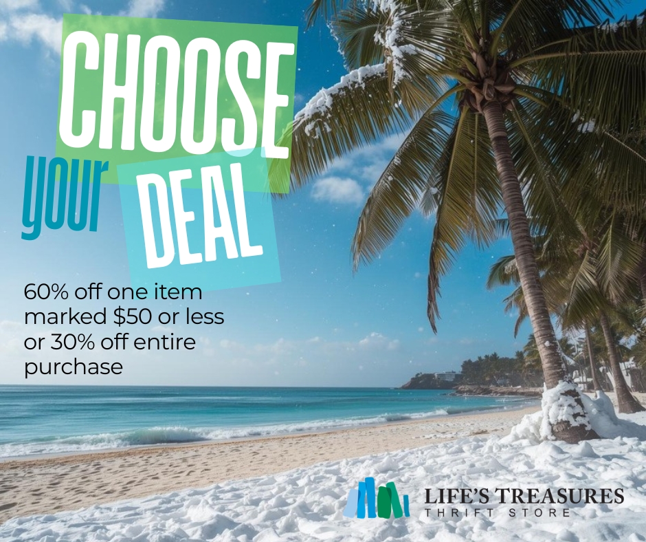 LT_Thrift's tweet image. Freezing in Florida? 🥶❄️ Visit us for 60% OFF one item marked $50 or less or 30% OFF your entire purchase! 1/29-1/31 

#ThriftStoreFinds #FloridaWinter #ShopLocalFL #ThriftShopping #SnowInFlorida #WinterWardrobe #LifeTreasuresThrift #SaveBig #ThriftForACause #CharityShop