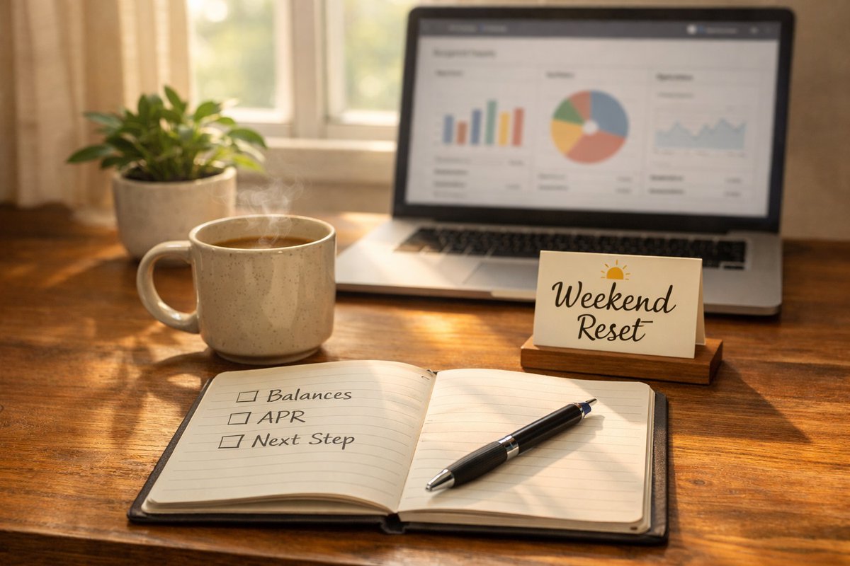 debtcc's tweet photo. Happy weekend 👋

Try a 10-minute debt check-in:

1⃣Write balances
2⃣Note APRs
3⃣If any APR is high → compare consolidation options
4⃣Choose ONE move for next week

#MoneyTips #PersonalFinance #DebtFree #MoneyTips #PersonalFinance #DebtFree #CreditChat https://t.co/fRKC1aiRbz