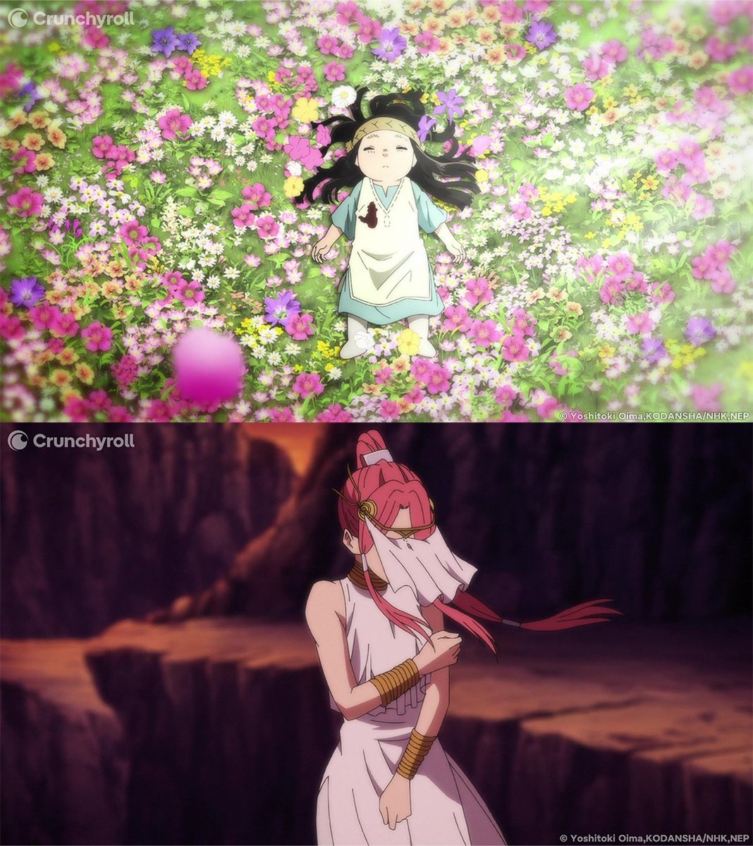 Crunchyroll's tweet photo. “It’s just an anime it can’t hurt you.” 

The anime: https://t.co/6hAPW3ji1V
