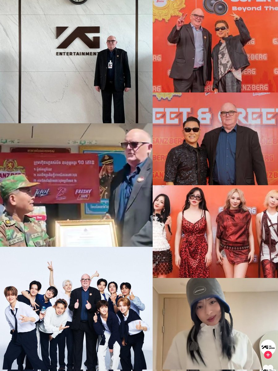 ในบรราดาค่ายเพลงใหญ่ของเกาหลี มีศิลปิน YG และ THEBLACKLABEL (ค่ายลูกวายจี) PSY (อดีตศลปวายจี) ที่ชอบไปทำงานร่วมกับกัมพูชา ผ่านการร่วมมือกับ Mr. Brune ที่สนับสนุนฮุนเซน

-อาฮยอน เต้นโปรโมทเพลงเขมร
-เทรเช่อ เป็นพรีเซนเตอร์เขมร
-แทยัง ไซ 2ne1 มีอีเวนต์ที่เขมร