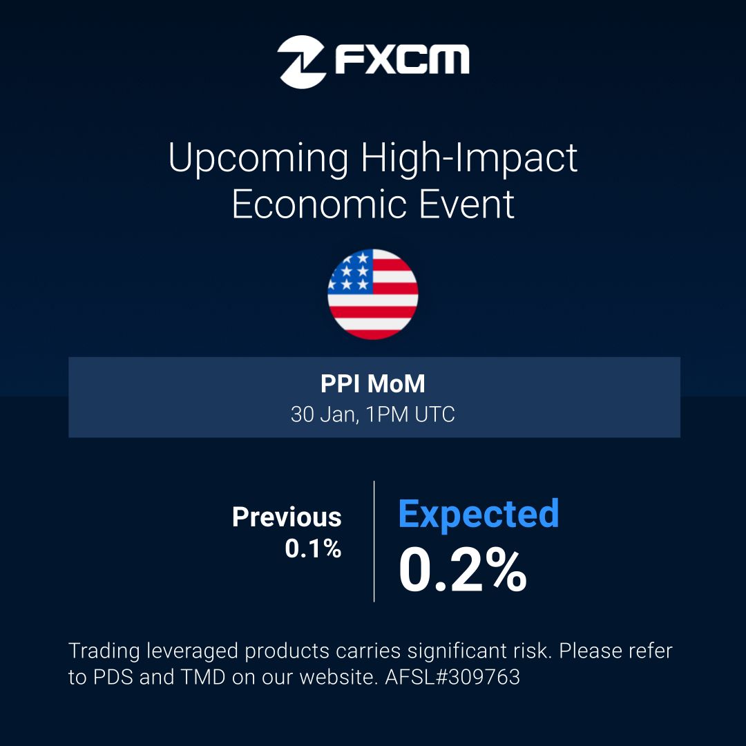 Check today’s High Impact Economic event.
For more events, refer to our economic calendar at: fxcm.com/au/research/ec…

Trading FX/CFDs carries high risk. Refer to our PDS &amp; TMD. AFSL#309763