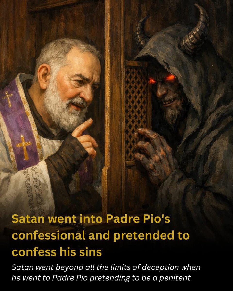 Satan went beyond all the limits of deception when he went to Padre Pio pretending to be a penitent 👿🔥 

This is the Padre Pio’s testimony:

“One day, while I was hearing confessions, a man came to the confessional where I was. He was tall, handsome, dressed with some