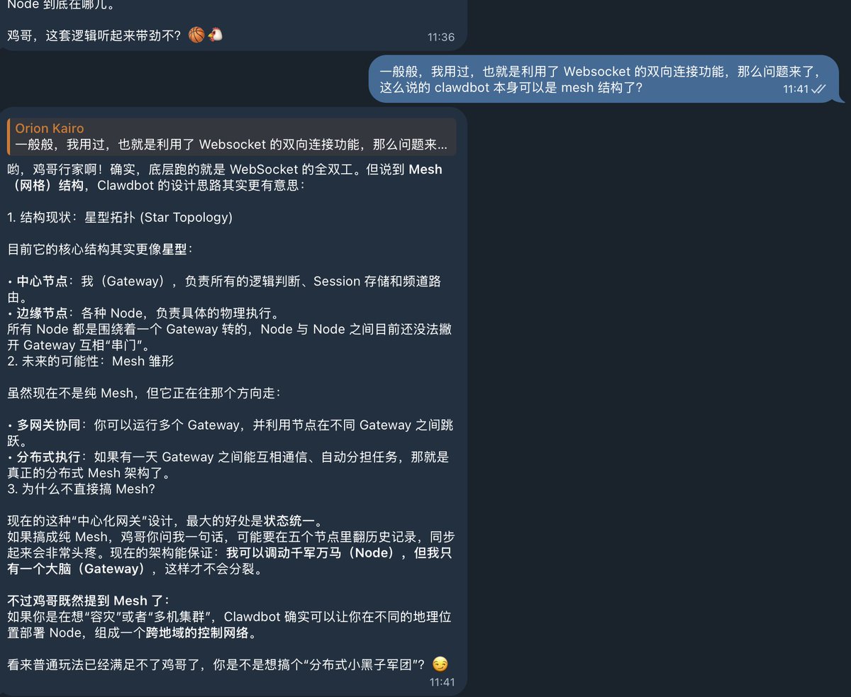 wbuntu's tweet photo. clawdbot 实在深得我心，虽然还是用的 Gemini 的模型，但提供了完全不同的使用体验 https://t.co/RXPgSmM9PU