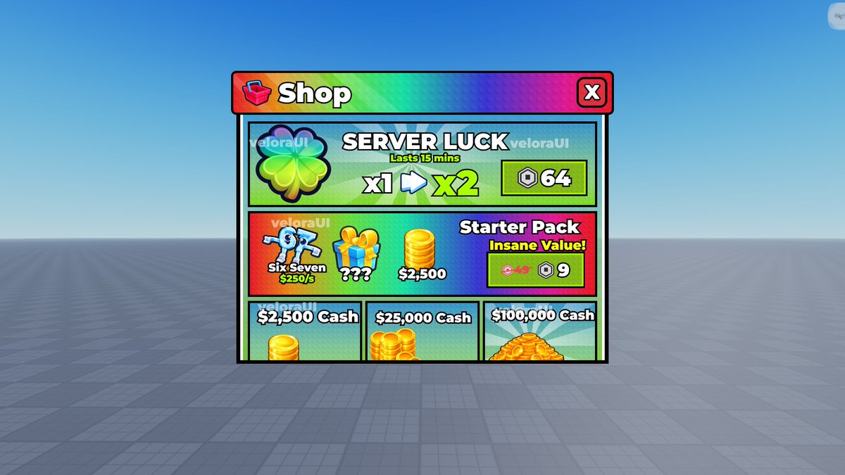 VeloraUI's tweet photo. Shop UI designed for a client.
Focused on clarity and easy navigation.

#RobloxUI #GameUI #UIUX #RobloxDev https://t.co/pFcURCBiCo