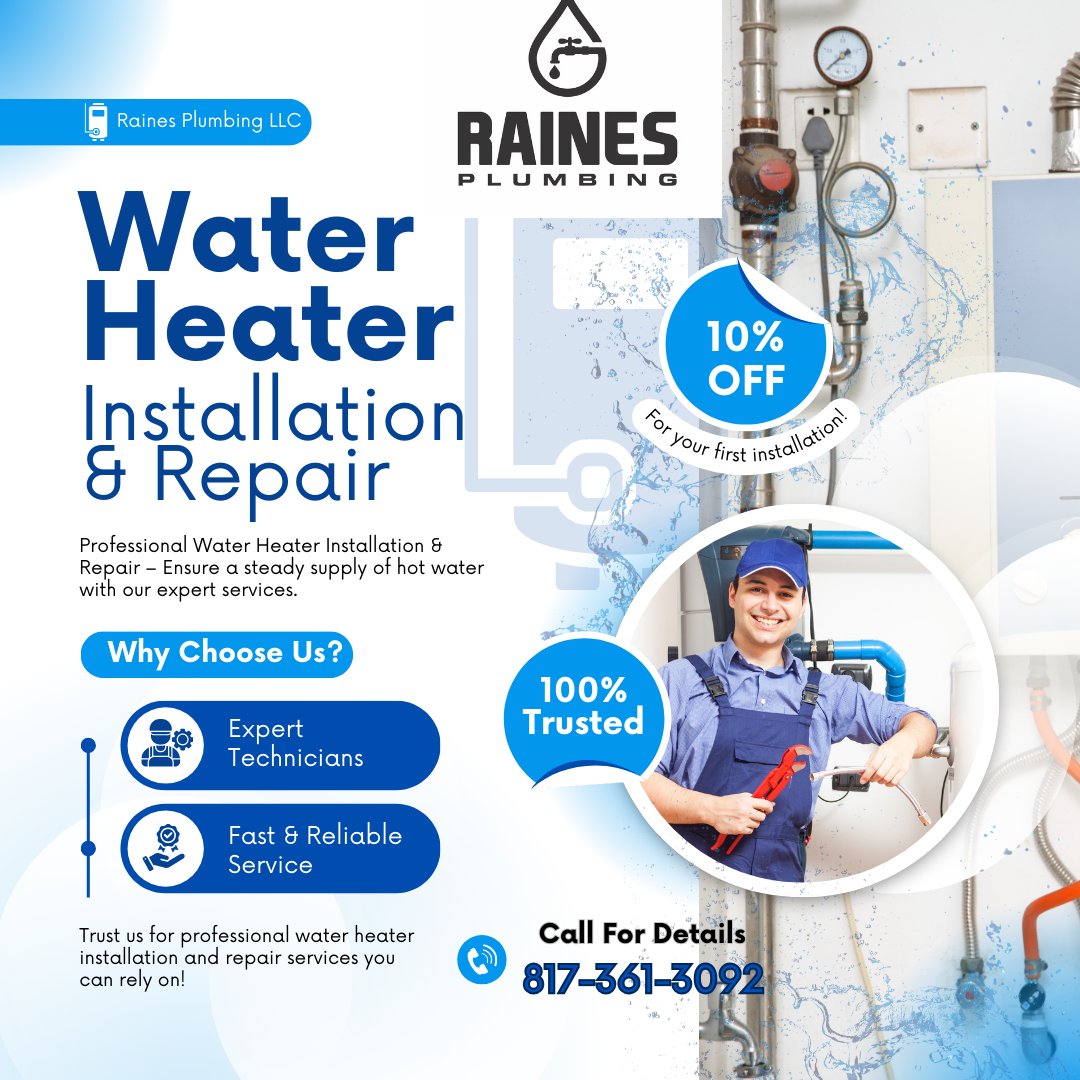 PlumbingRaines's tweet image. Raines Plumbing Plumbing, We're the Best, You Can Flush the Rest! 817-361-3092 #Rainesplumbing #dfwplumbing