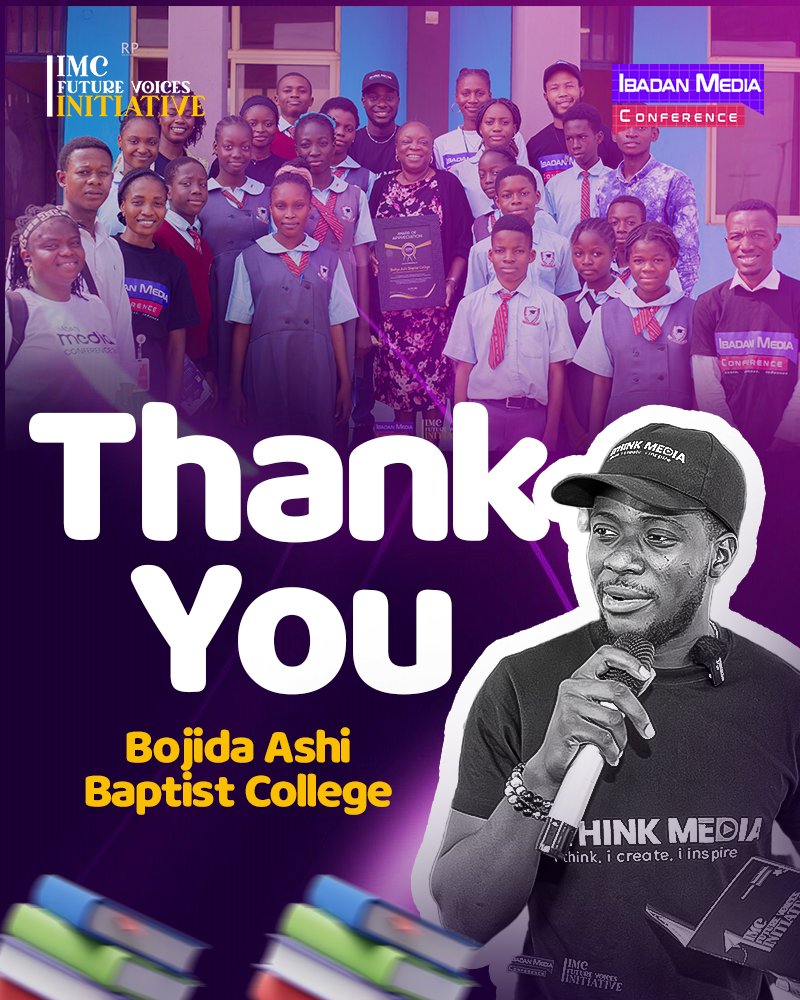 IM_Conference25's tweet photo. Thank you, Bojida Ashi Baptist College.

We are grateful for the warm reception, cooperation, and active participation during the launch of the IMC Future Voices Initiative.

#shakiti #Rema #chelsea https://t.co/orbDssMSSm